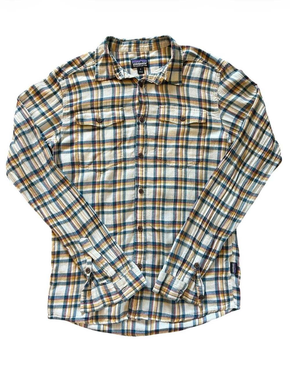 Patagonia Organic Cotton Mens Long-Sleeved Plaid Button-Down Shirt